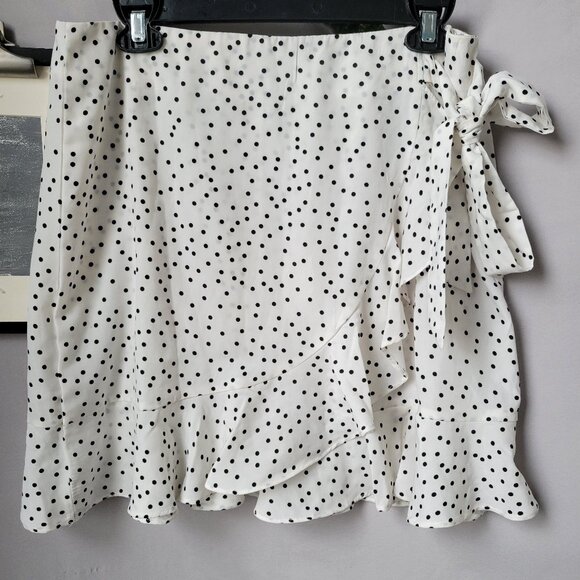 Princess Polly Kiana Polka Dot Mini Skort Black White 10 - Picture 2 of 11
